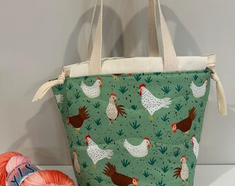 Knitting Bag Project Bag Knitting Sack Crochet Bag Sock Knitting Bag Shawl Knitting Bag