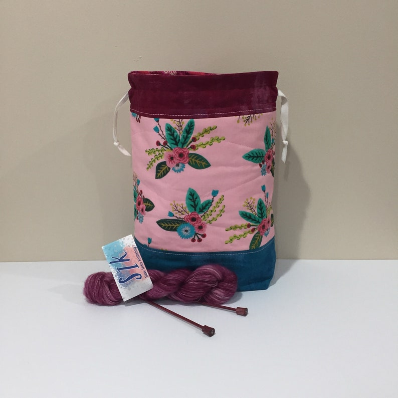 Knitting Bag Project Bag Knitting Sack Crochet Bag Sock Knitting Bag Shawl Knitting Bag