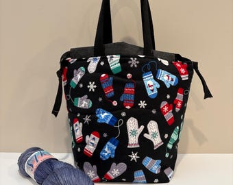 Knitting Bag Project Bag Knitting Sack Crochet Bag Sock Knitting Bag Shawl Knitting Bag