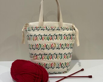 Knitting Bag Project Bag Knitting Sack Crochet Bag Sock Knitting Bag Shawl Knitting Bag