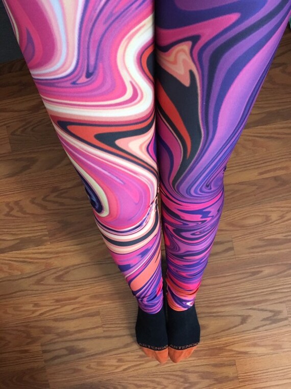 Magenta Marble Leggings, Buttery Soft, Yoga Waistband, Neon, Bright,  Modern, Purple, Pink, Yellow, Orange -  Canada