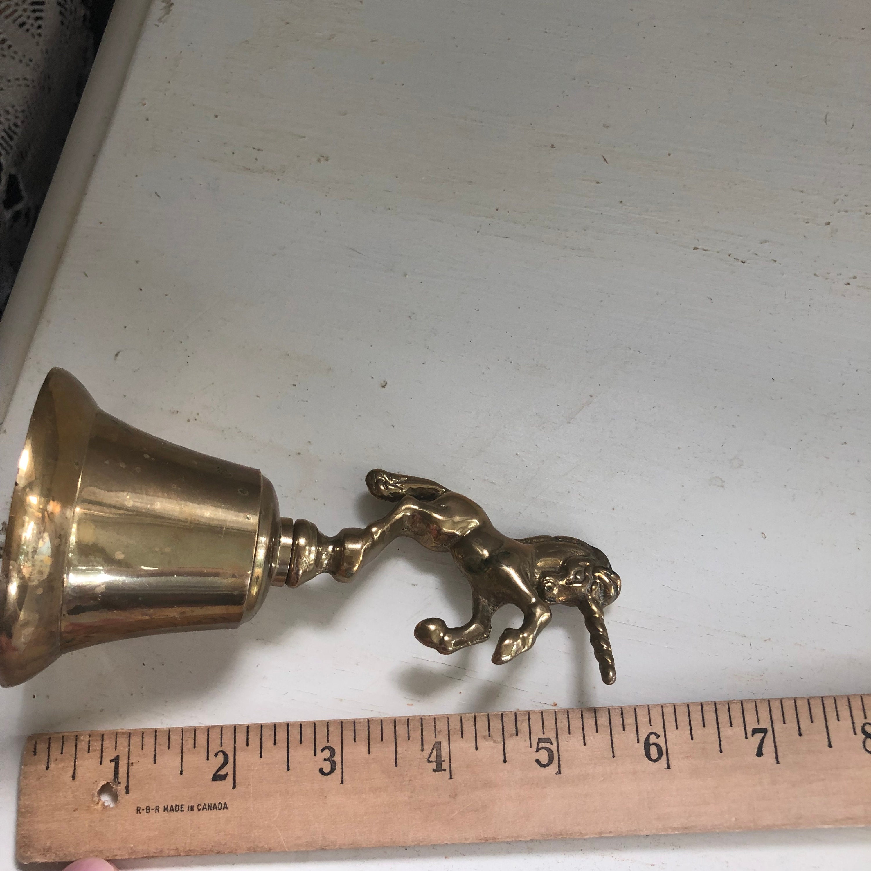5 Pcs Unicorn Ornament Vintage Bell Decoration Bag Brass