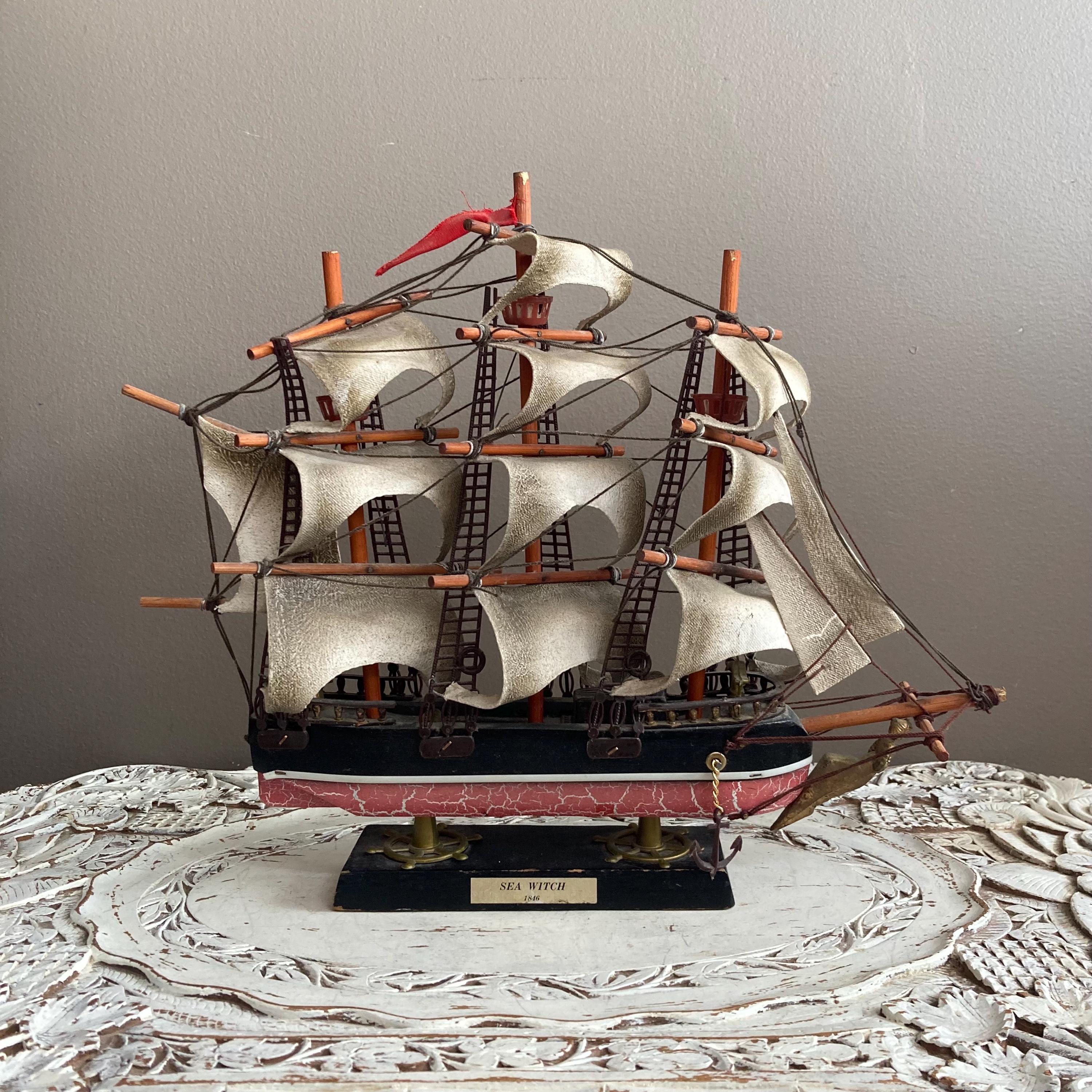 Vintage Wooden Sea Witch Clipper 1846 Model Sailing Ship - Etsy
