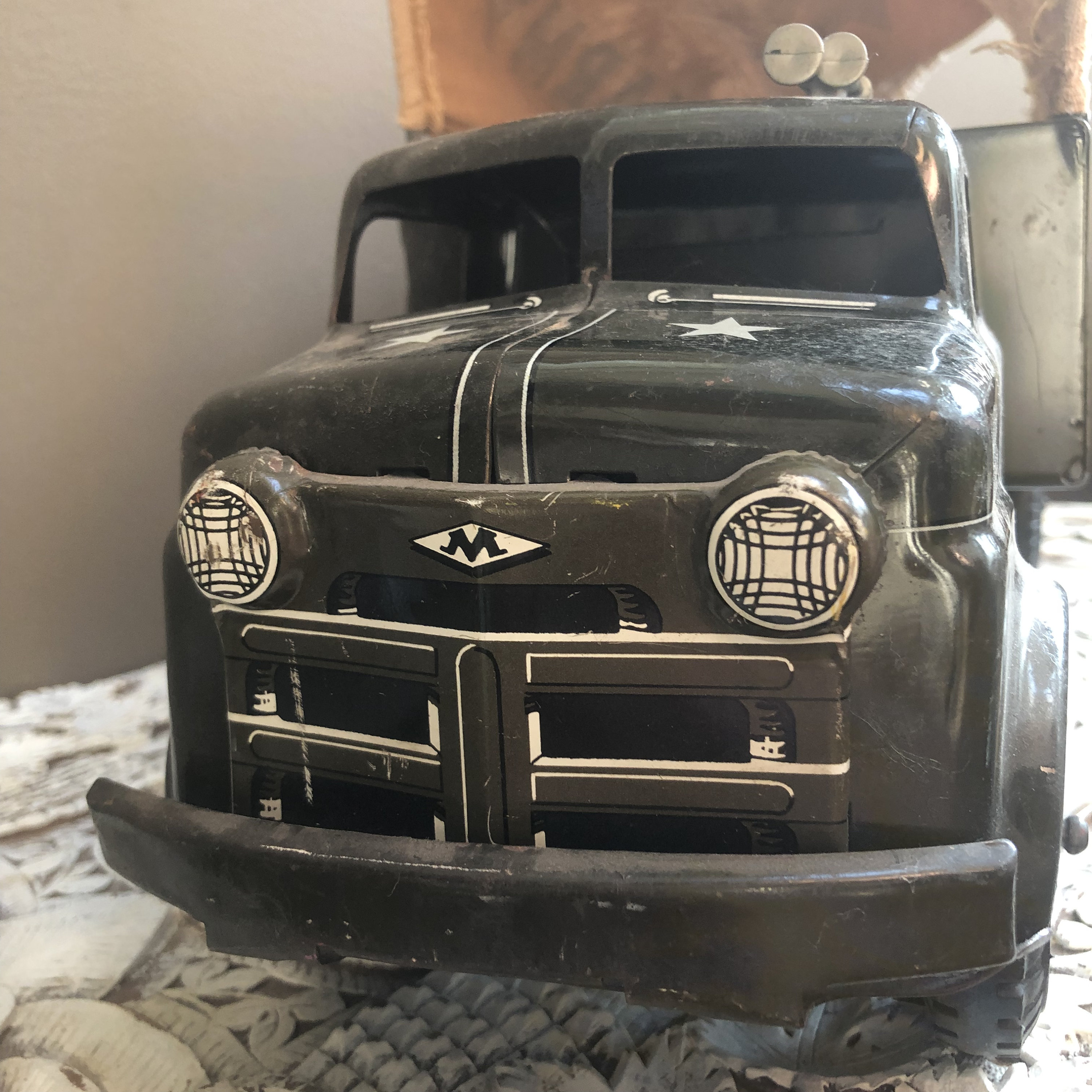 Vintage 1950s US Army Toy Truck With Canvas, Carrier