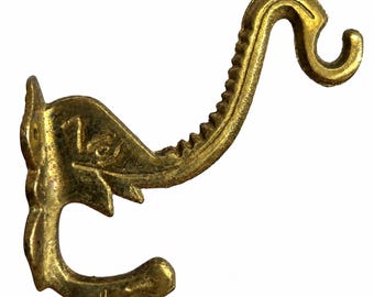 Vintage Brass Elephant Wall Hook | Antique Gold Animal Coat Hanger | Safari Nursery, Hollywood Regency, Boho Entryway Towel & Key Hook