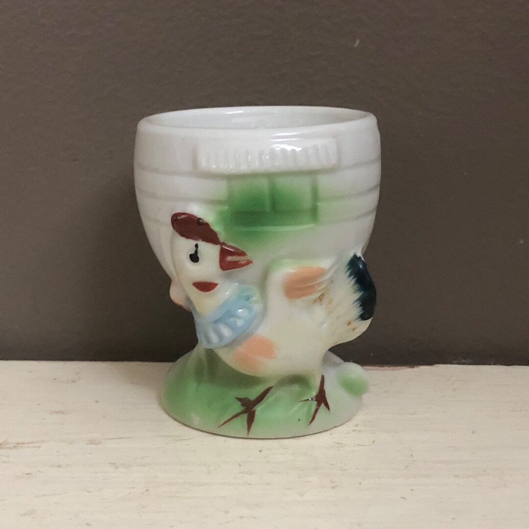 Vintage Egg Cup Holder Rooster / Hen / Chicken Kitsch Etsy
