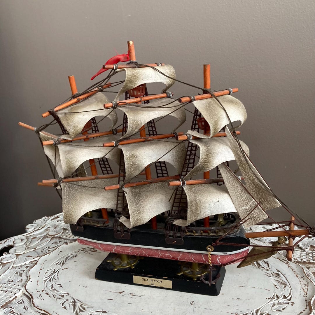 Vintage Wooden Sea Witch Clipper 1846 Model Sailing Ship - Etsy