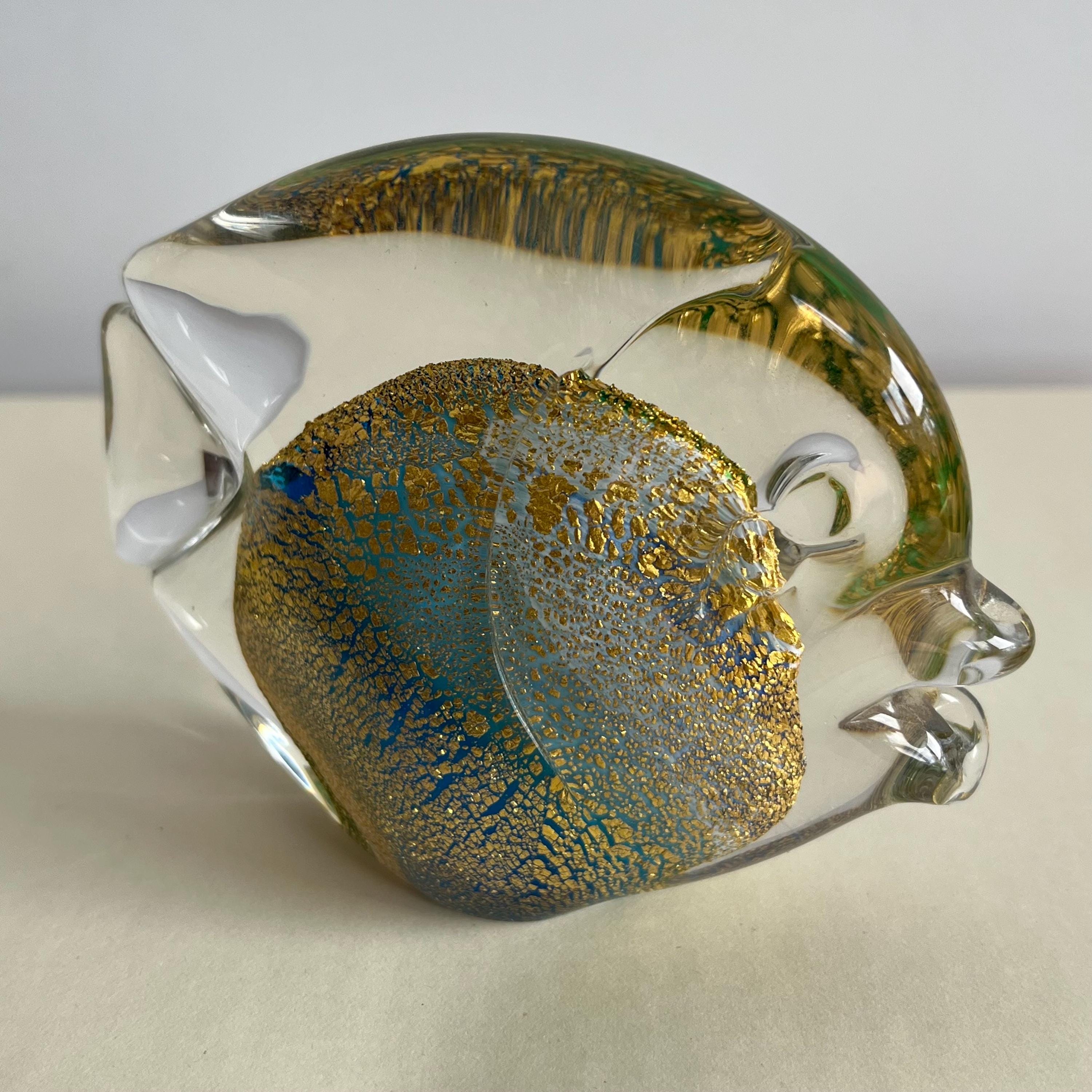 Marcolin Art Crystal マルコリン クリスタル 魚 黄青 Marcolin Glass Fish - Etsy
