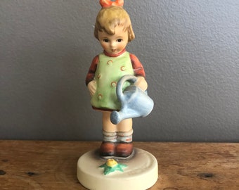 Vintage Goebel Hummel Figurine #74 Little Gardener TMK-6 1979-1990, Girl with Watering Can and Flowers, Gift Idea, Collectible