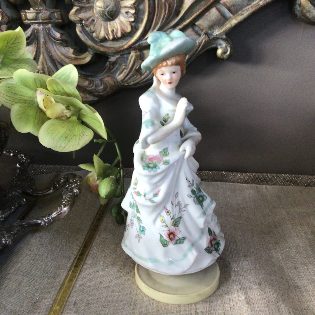 Vintage Porcelain Musical Figurine Mademoiselle Paris Etsy