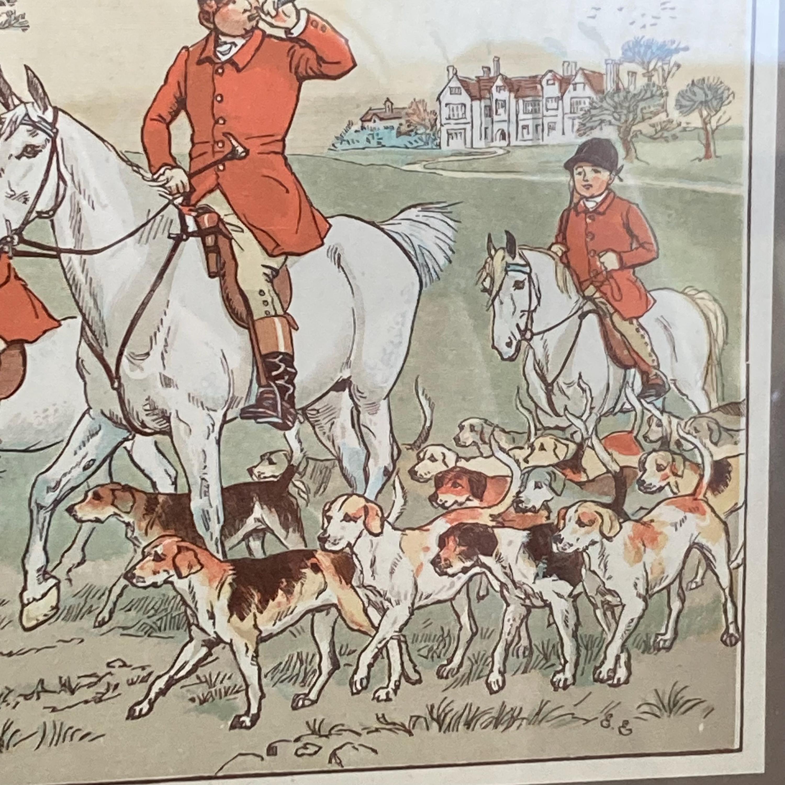 Antique Victorian English Fox Hunting Print Framed, Equestrian Art ...