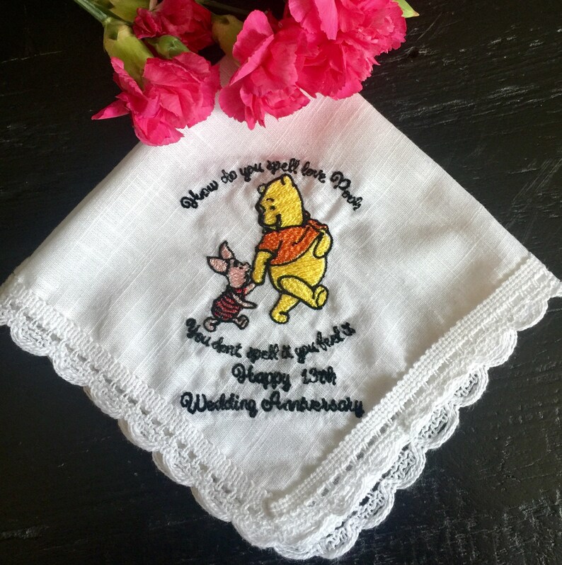 Winnie the Pooh Custom Embroidered Handkerchief