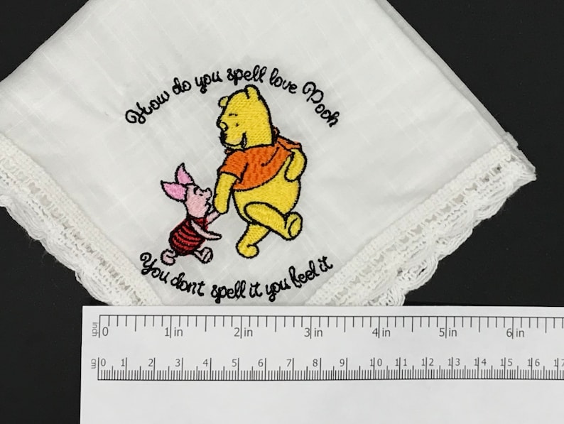 Winnie the Pooh Custom Embroidered Handkerchief