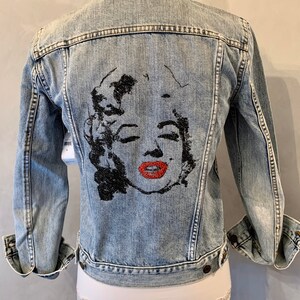 Marilyn Monroe Custom Embroidered Denim Jacket - Etsy