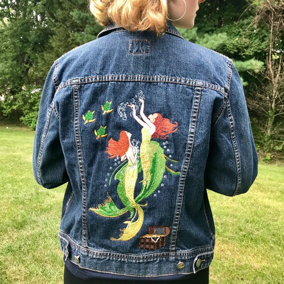 Sea Embroidered Denim Jacket | Etsy Israel