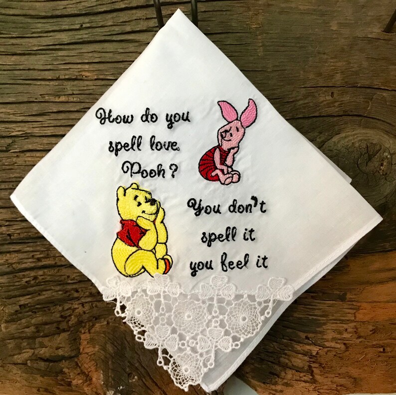Winnie the Pooh Custom Embroidered Handkerchief