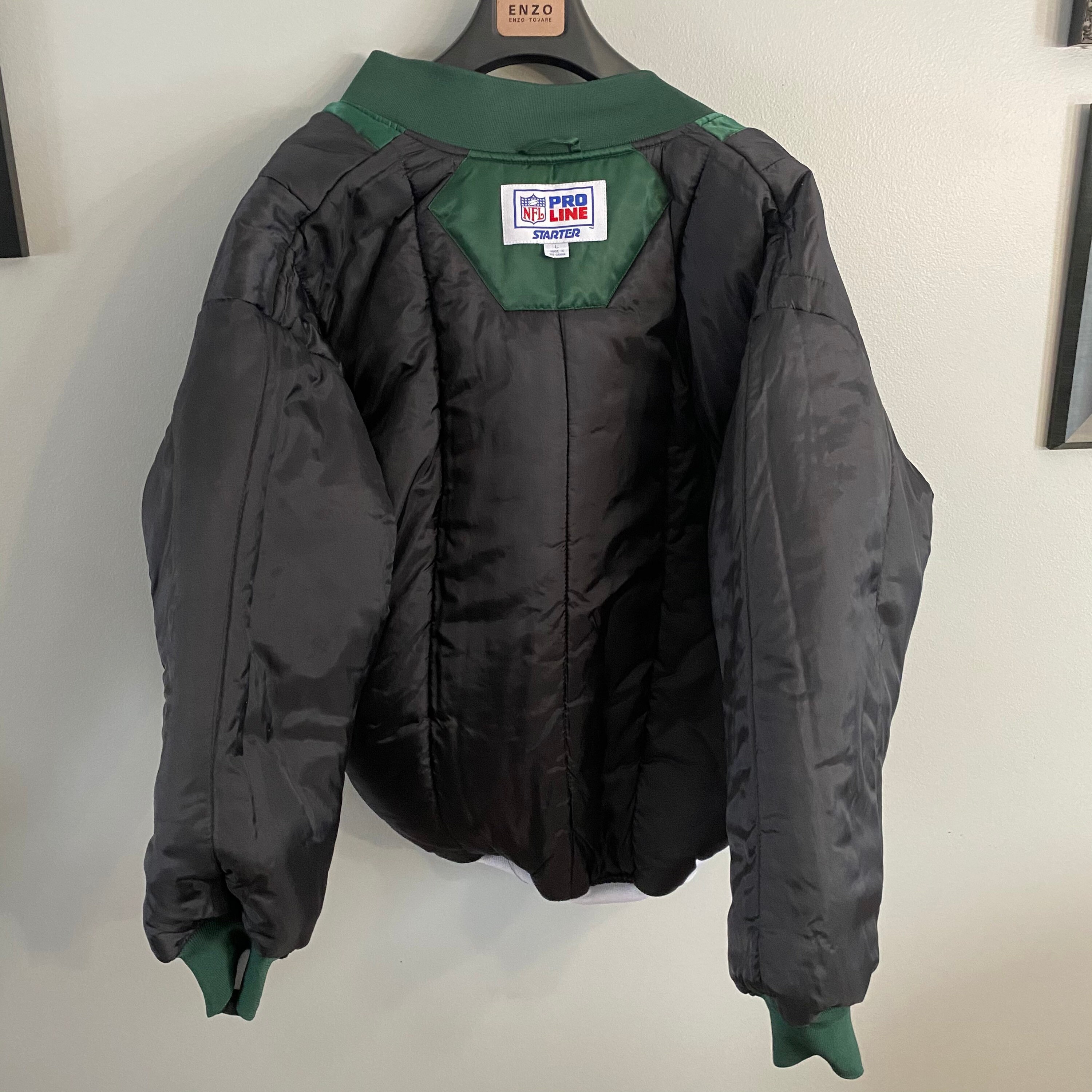 Vintage New York jets starter jacket L satin puffer Etsy