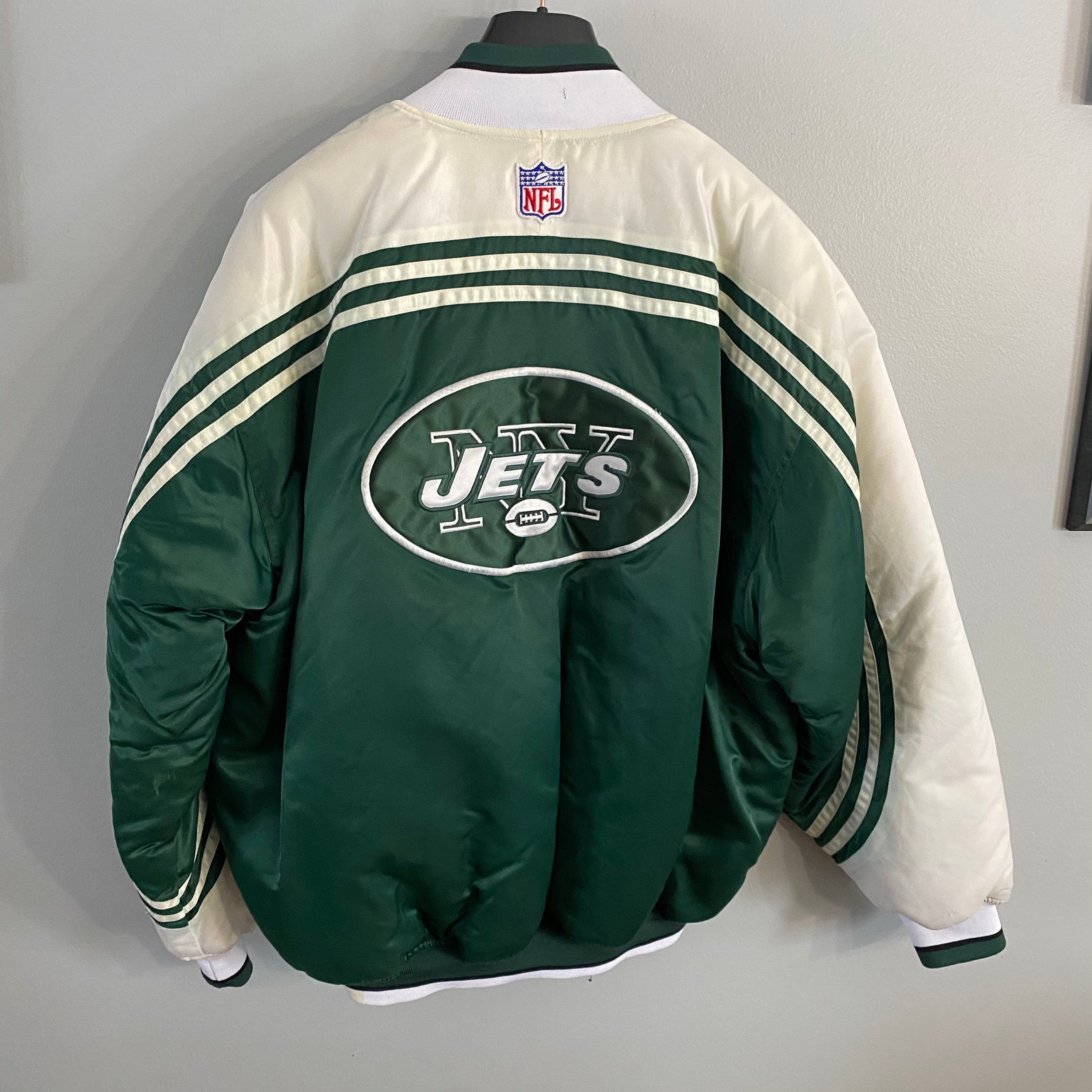 Vintage New York jets starter jacket L satin puffer Etsy