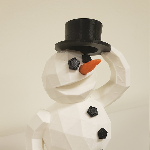 3D Printed Jolly Snowman with Top Hat