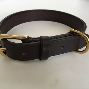 Brown Leather Dog Collar, Bridle Leather Dog Collar, Big Dog Collar, Strong Dog Collar image 2