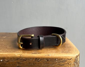 Hand-Stitched Brown Leather Whippet Collar: Engraved Hound Collar