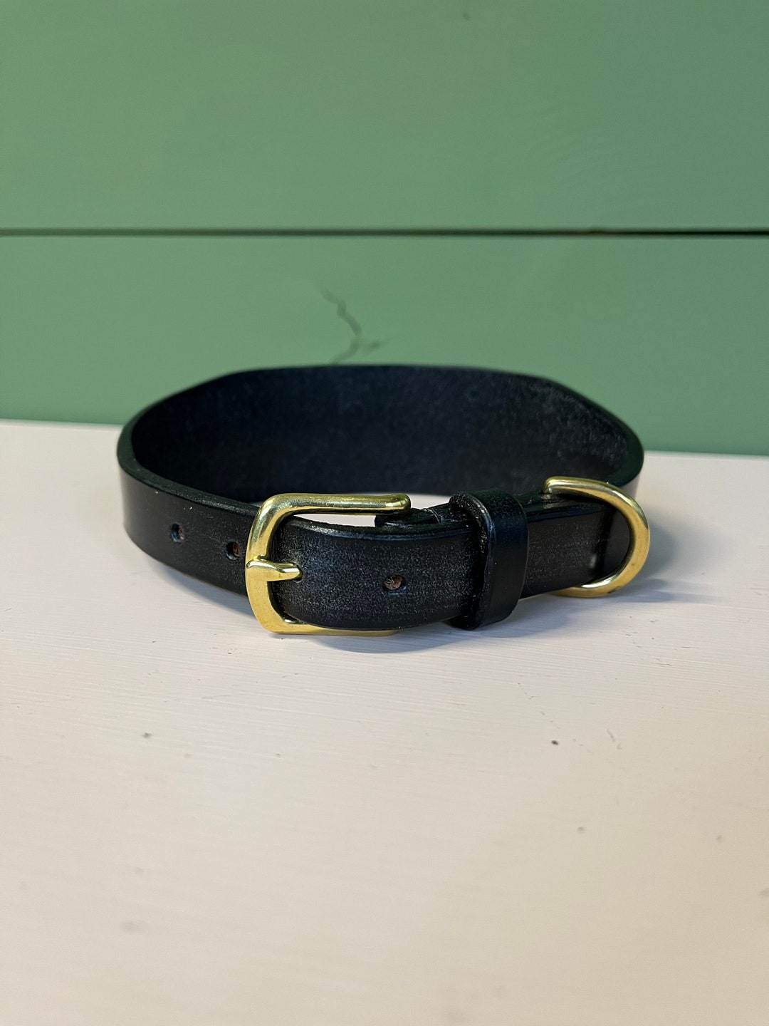 Traditional Black Leather Lurcher Collar Sighthound Collar Etsy