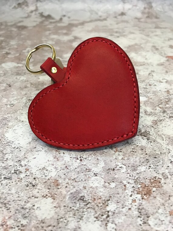 Llavero de corazón rojo de cuero, bolso rojo, llavero, accesorios de coche  para mujer, regalo de mamá, regalo de San Valentín -  México