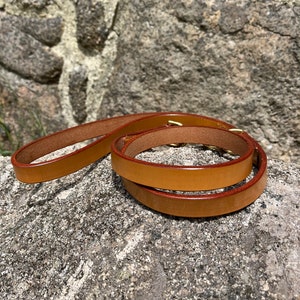 Tan Bridle Leather Dog Leash: Luxury Lead for Strong Dogs
