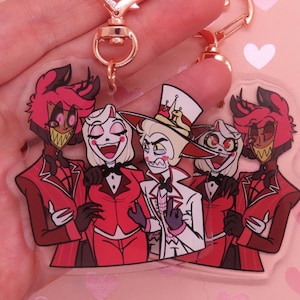 Hazbin Hotel Alastor/Charlie/Lucifer &quot;Dad vs Dad&quot; 6cm Double Sided Acrylic Charms