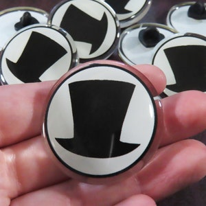 Villainous Black Hat Organization Logo 1.5 Inch Acrylic Lapel Pin