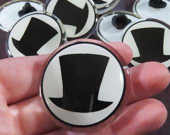 Villainous Black Hat Organization Logo 1.5 Inch Acrylic Lapel Pin