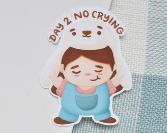 No More Crying Sticker, Positivity Sticker, Laptop Sticker, Water bottle Sticker