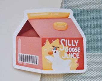 Silly Goose Juice Sticker, Funny Sticker, Laptop Sticker, Water bottle Sticker