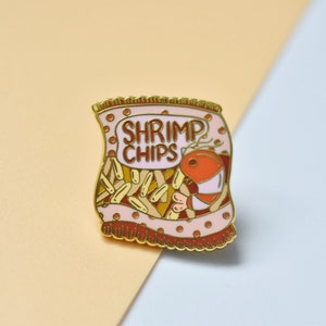 Shrimp Chips Pin, Snack Pins, Asian Food Pins, Cute Hard Enamel Pins image 6