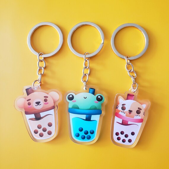 Boba Keychain Bundle Bubble Tea Drink Keychain Etsy