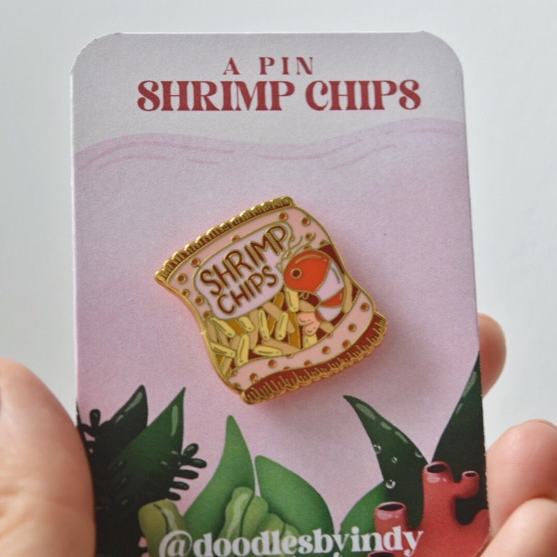 Shrimp Chips Pin, Snack Pins, Asian Food Pins, Cute Hard Enamel Pins image 7