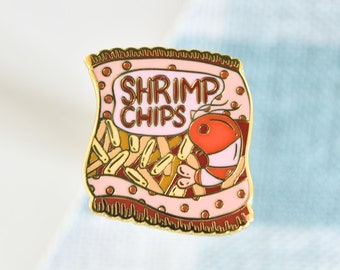 Shrimp Chips Pin, Snack Pins, Asian Food Pins, Cute Hard Enamel Pins