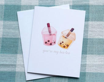 Friendship Greeting Card 'You're My Bes-Tea', Valentine's Day Greeting Card