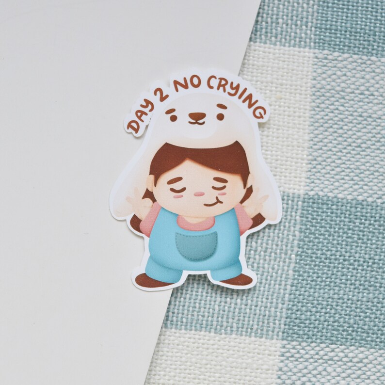 No More Crying Sticker, Positivity Sticker, Laptop Sticker, Water bottle Sticker image 1
