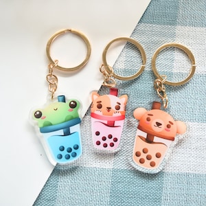 Boba Keychain Bundle, Bubble Tea Drink Keychain, Gift Bundle