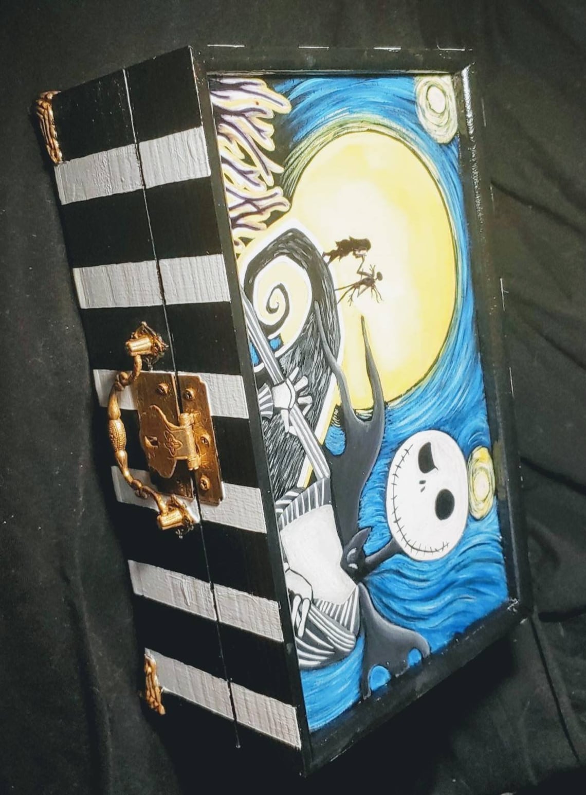 Nightmare before Christmas hand painted jewelry box. Etsy