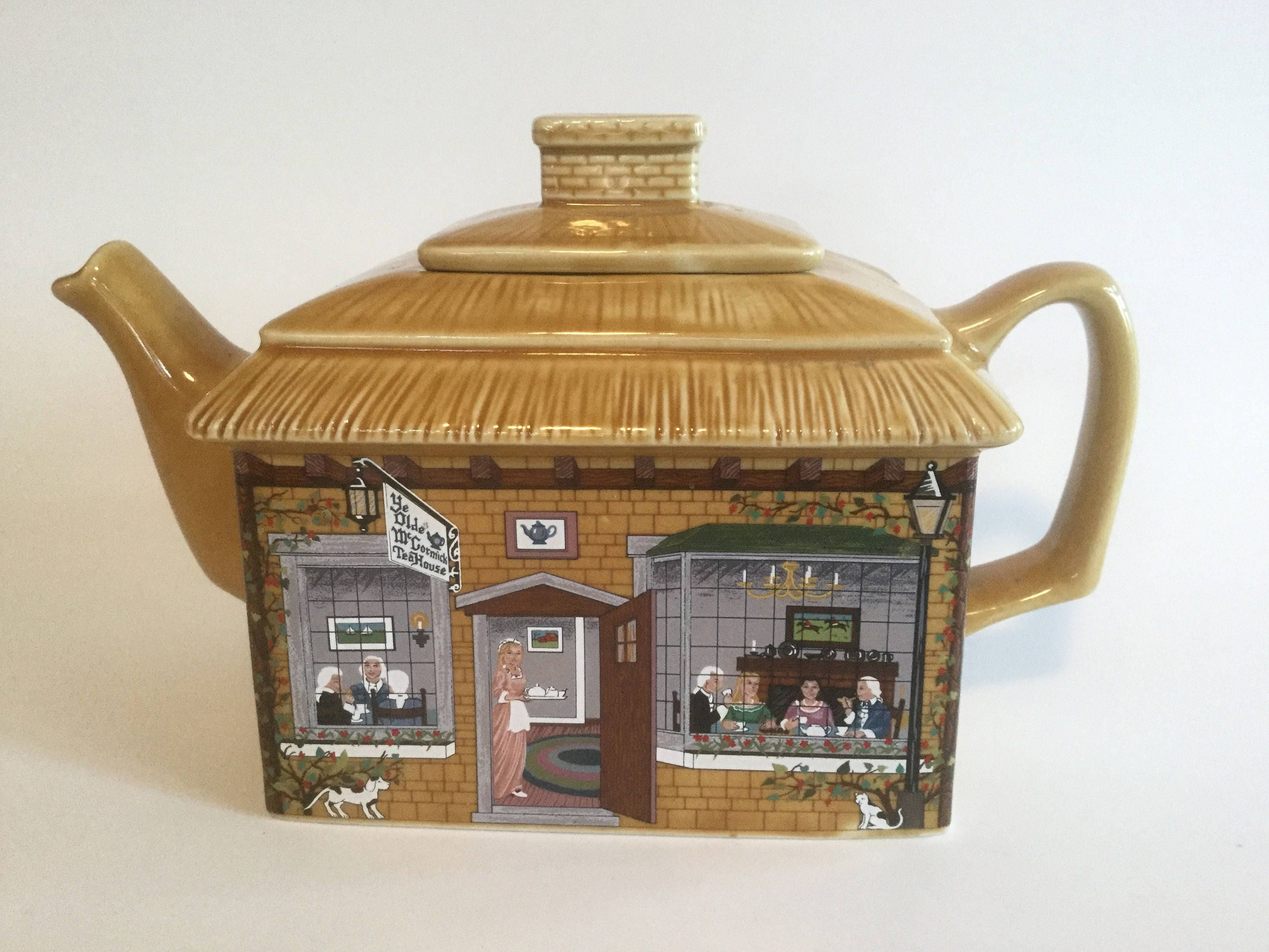 Vintage Teapot Whimsical Teapot McCormick Teapot Ye Olde Etsy