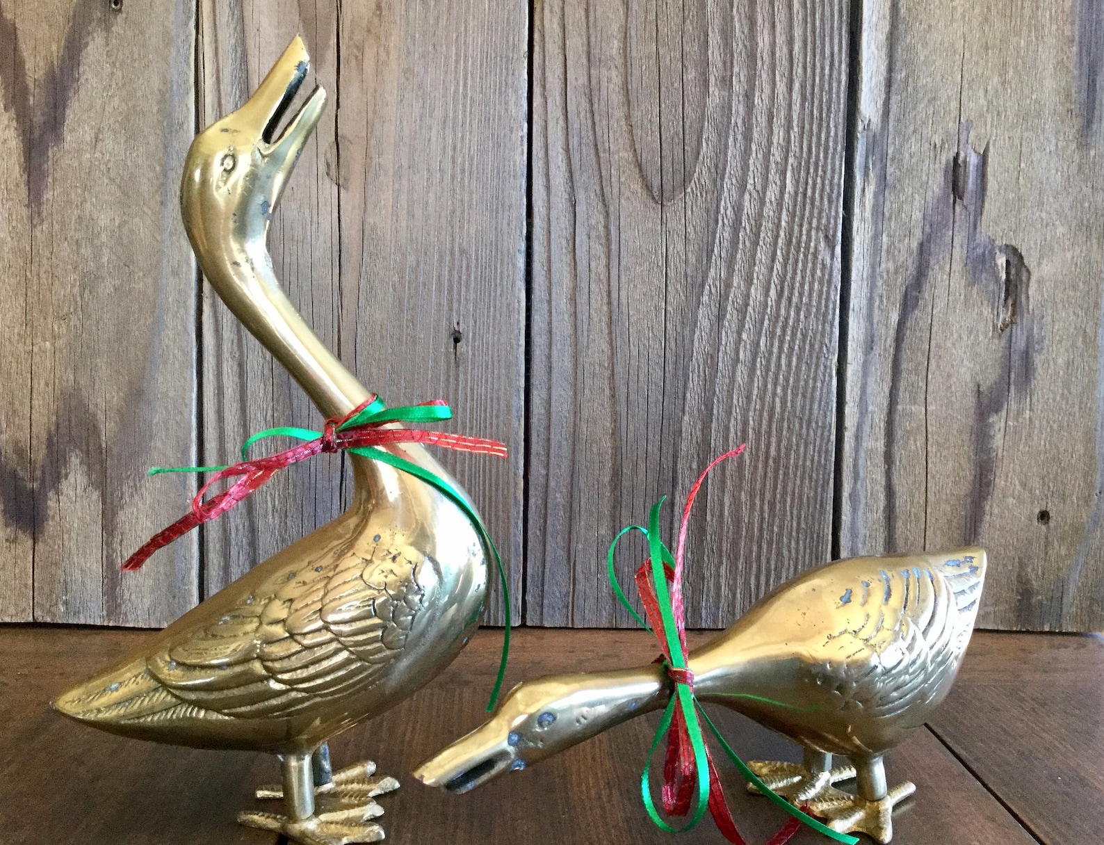 Vintage Brass Goose and Gander Set Two Geese for Table Decor Etsy