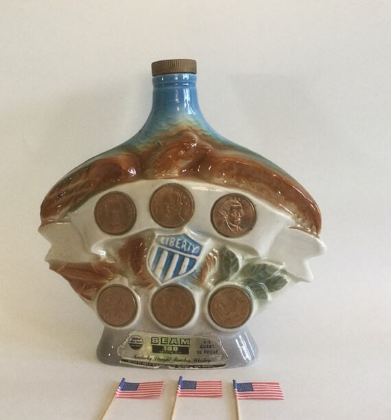 Jim Beam Decanter Liberty Vintage Jim Beam Decanter Whiskey Etsy