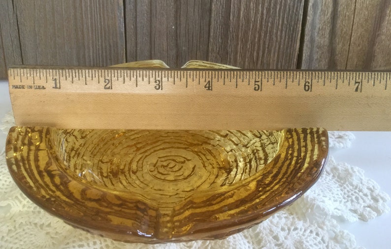 Vintage Amber Glass Ashtray 1960s Soreno Ashtray Anchor Hocking Tobacciana Collectible 6 inch Glass Ashtray Rippled Bottom Trinket Dish