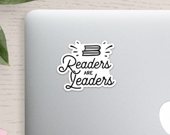 Readers are Leaders Motivational Laptop Sticker | Water Bottle | Vinyl Die Cut Sticker | Book Worm Book Nerd