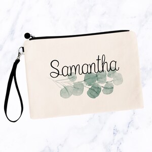 Custom Bridesmaids Bachelorette Cosmetic Pouch, Name Toiletry Bag, Makeup Bag Gift, Personalized Make up Bag