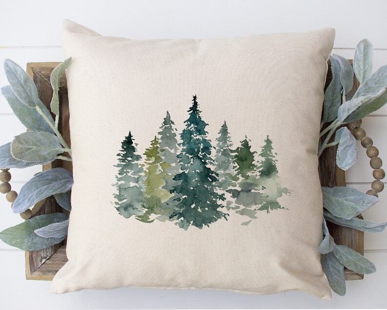 Evergreen Forest Pillow Cover Home Decor Pillow Etsy