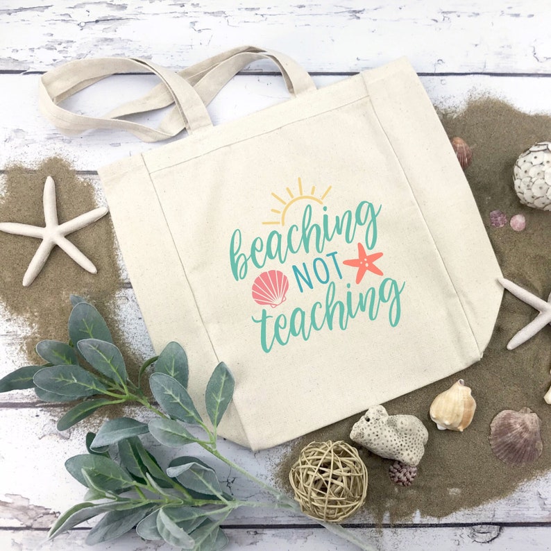 Download Beaching Not Teaching Funny Tote Beach Bag Sac à ...