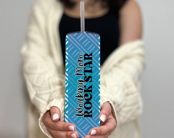 Working Mom Rockstar, Mother's Day 2024, Best Friend Gift Ideas, Personalized Gifts Funny Birthday Travel Tumbler with Straw, Tumbler Cup